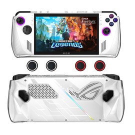 carinacoco Protective Case for ASUS ROG Ally Game Console, Ultra Transparent Lightweight Soft TPU Shock-Absorption Rugged Bumper Non-Slip Game Console Cover with 4 Thumb Grips, Clear