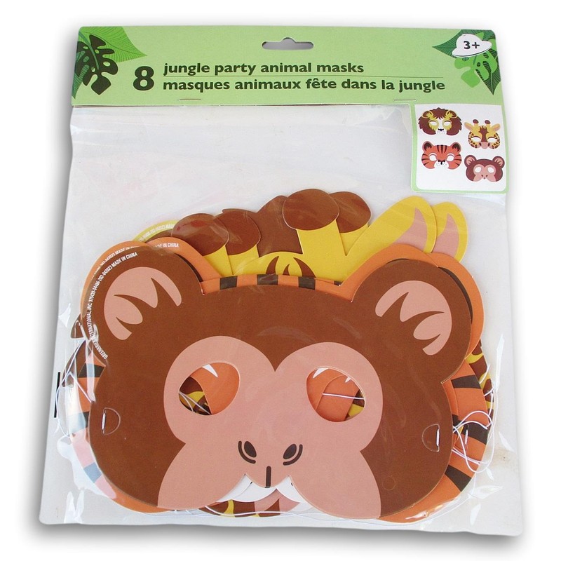 Show-Offs Jungle Party Animal Paper Masks - Party Craft Favors