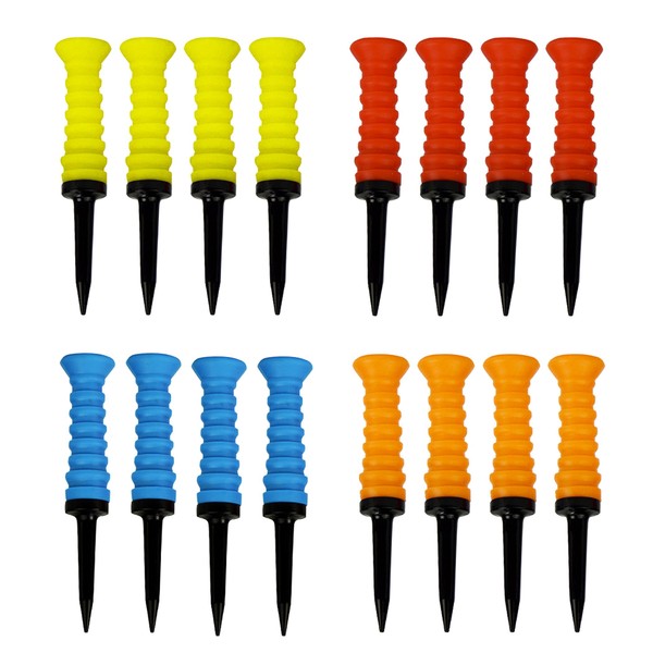 DAIVARNING Long Golf Tees, Large Heads, Anti-Loss, 4 Colors x