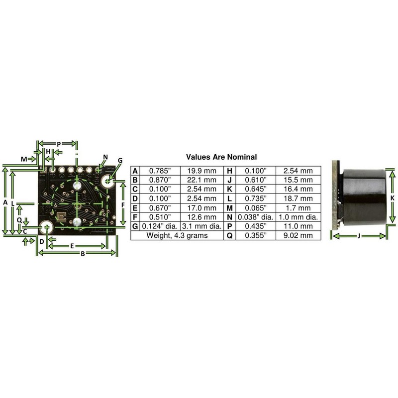MB1023 HRLV-MaxSonar-EZ2 | Ultrasonic Sensor for People Detection, Proximity Zone