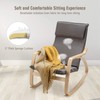 Giantex Rocking Chair with Removable Upholstered Cushion, Stable Wooden Frame