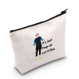 MNIGIU TV Series Inspired Cosmetic Bag Ted TV Show Fan Gift It's Just Poopeh Let It Flow Makeup Bag Soccer Lover Gift