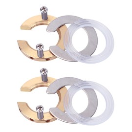 Quweiz 2 Sets Faucet Fixing Nut, 32mm / 1.26 Inch Hot and Cold Faucet Fixing Tool Set Lock Nut, Faucet Mounting Nut, Gold