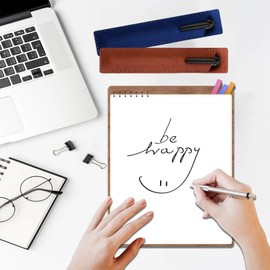 WUMUZAI 5 Pack PU Leather Pen Sleeve Single, Pen Sleeve Single, Small Fountain Pen Pouch, Pocket Pen Holder Carrying Case, Protective Cover Organizer for Ballpoint Stylus Touch Pen Pencil (Gray)