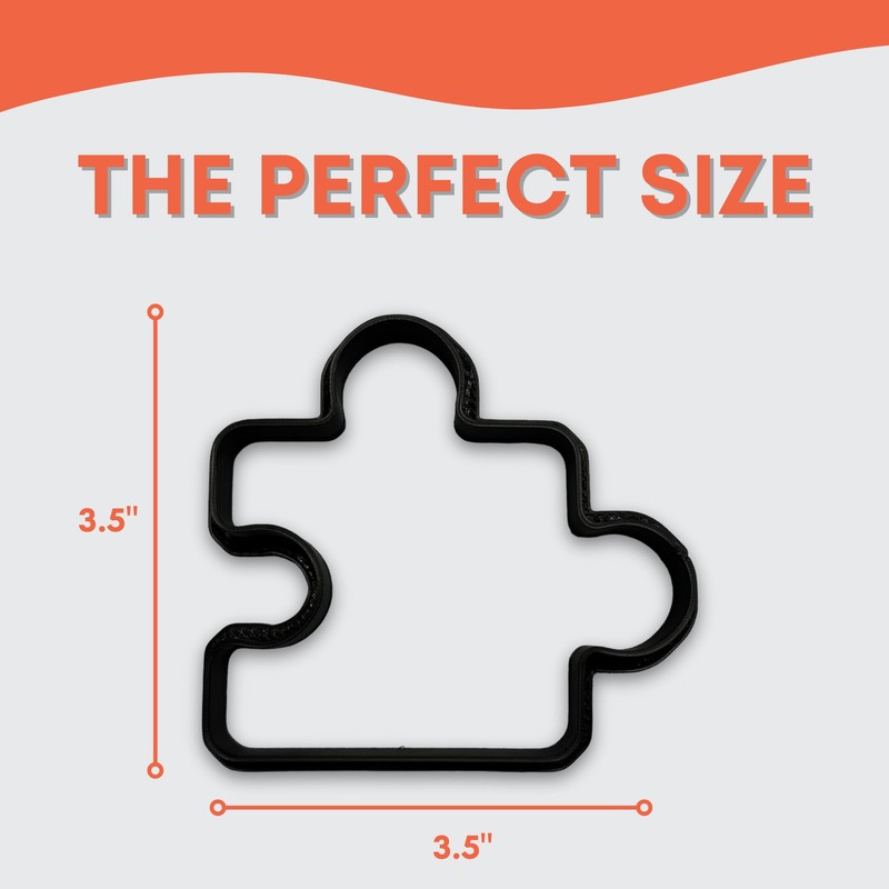 Puzzle Piece Cookie Cutter with Easy to Push Design (3.5