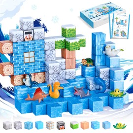 COOLYNX Magnetic Building Blocks, 99-Piece Ocean STEM Building Toy Set, Magnetic Building Blocks for Boys and Girls from 3-8 Years, Montessori Creative Toy as a Gift for Children from 3+ Years (Ocean)
