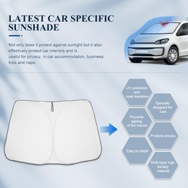 BIBIBO VW UP Sonnenschutz Frontscheibe Auto mit VW UP GTI/Seat Mii/S*koda Citigo 2013-2024, Auto Sonnenschutz Zertifizierte Qualität Frontscheibenabdeckung Faltbar mit UV-Schutz