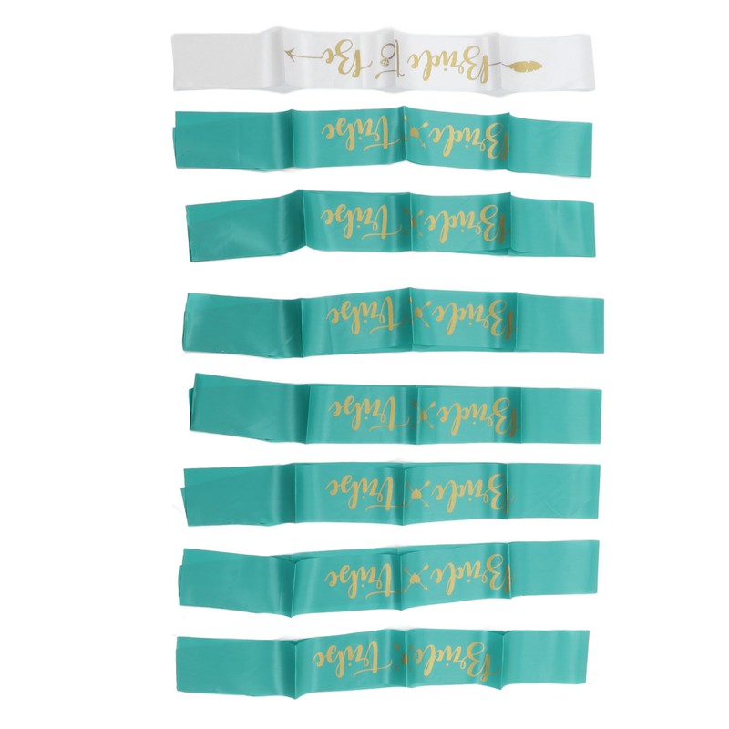8Pcs Bride Bridesmaid Sash Gold Letters Hypoallergenic Material Wedding Bride