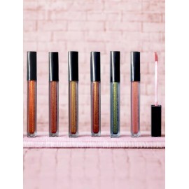 Huxia Beauty Brillo Lip Gloss Hidratante Efecto Metalizado Glitter 6pz