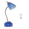 Simple Designs LD1015-CBL-LB 19.5" Flossy Organizer Desk Lamp with Charging