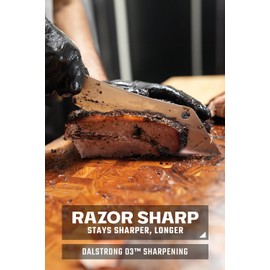 Dalstrong Chef & Cleaver Knife - 8 inch - The Crixus - Gladiator Series Elite - German HC Steel - Hybrid Razor Sharp Kitchen Knife - Black G10 Handle - w/Sheath - Chef Knife - NSF Certified