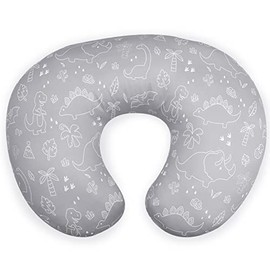 Nursing Pillow Cover for Baby Boy and Girl, Ultra Soft Comfortable Stretchy Removable Slipcover for Newborn Breastfeeding Pillows, Dinosaur