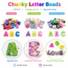 78 Pcs Colorful Chunky Letter Beads with 6mm Hole, Cute