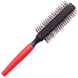 Professional Quiff Roller Round Hair Brush with Red Rubber Grip Handle - Slick Back Hair Brush, Curly Hairs Brush Ideal round hair brush for men and Barbers