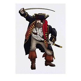 'Pirate' Temporary Tattoo - Water Resistant, Skin-Safe, Non-Toxic Transfer (TO00048520)
