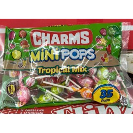 Charms Mini 6.3 oz. TROPICAL MIX Lollipop Suckers Pops Candy Dish