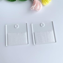 Set of 20 Swatch Plates, Clear Acrylic Floss Swatches, Acrylic Thread Swatches, Variegated Thread Drops, Blank Space (20 PCS)