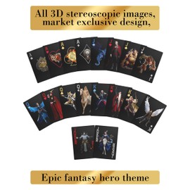 WJPC Magic Warrior Waterproof Playing Cards,Plastic Playing Cards,Deck of Cards ，Game and Party Gift Poker Cards (Epic Warrior)