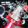 Rocket Bubble Machine for Kids with Lights, 360° Rotating Bubble