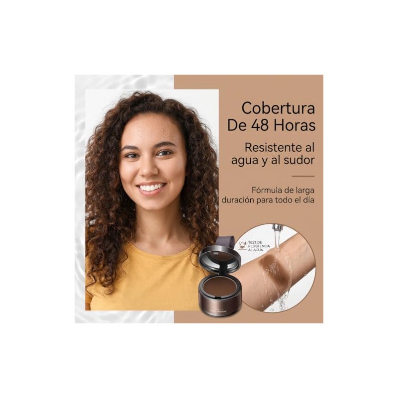 Hairline Sombra en Polvo para Cabello, Negro Marrón