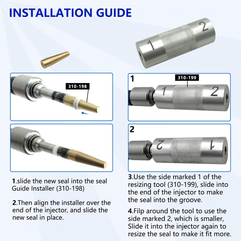 ZKTOOL 310-197 Fuel Injector Removal and Installation Tool,Injector Seal Install