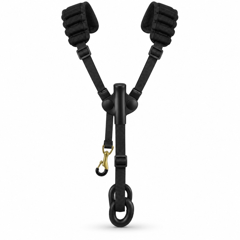 Adjustable Saxophone Shoulder Strap, Leather Double Shoulder Harness for Alto,