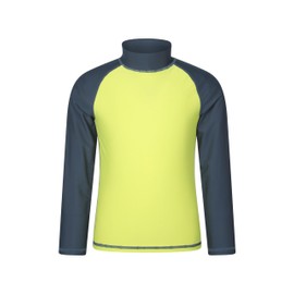 Mountain Warehouse Kids Rash Vest - UV Protection Rash Guard, Long Sleeves Childrens Rash Shirt, Flat Seams, Quick Drying, Stretch Fabric - Ideal for Swimming, Alloy Grey Kids Size 7-8 Years