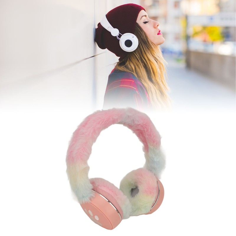 Bluetooth Headset Multifunctional Foldable Cartoon Innovative Plush Warm Earmuff Deep