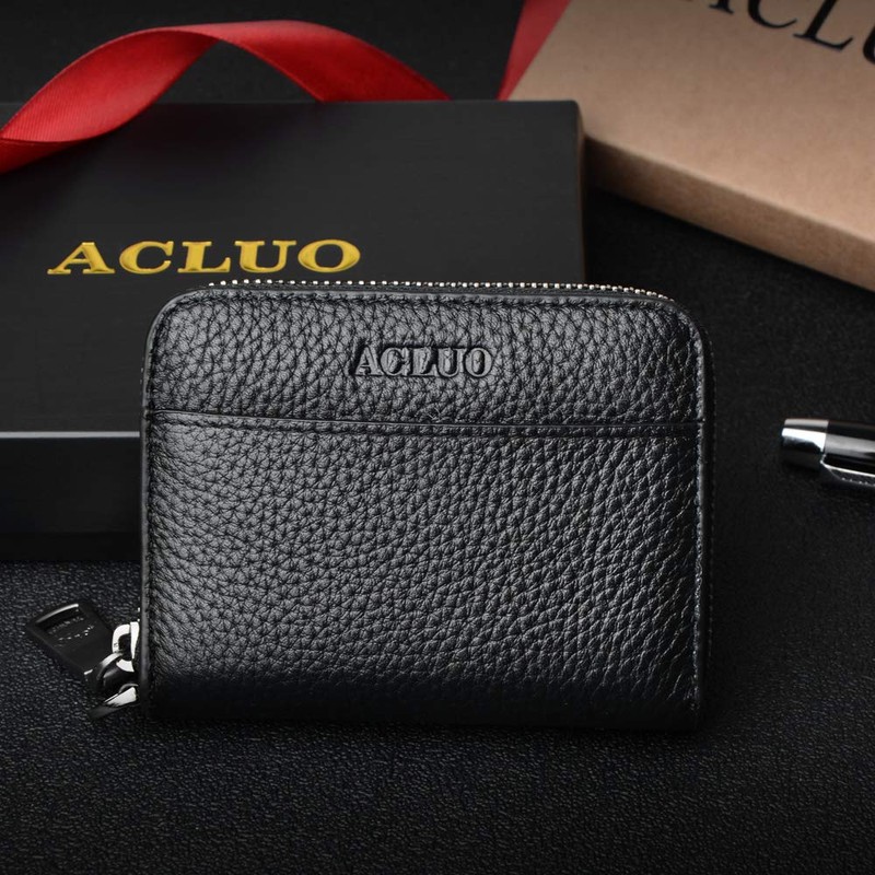 Men’s Small Coin Wallet, Coin Case, Card Case, Genuine Leather,