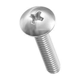 METALLIXITY Machine Screws Phillips Head(#10-24x1") 10Pcs, 304 Stainless Steel Round Head Phillips Drive Furniture Bolts - for Woodworking & Furniture Assembly, Silver