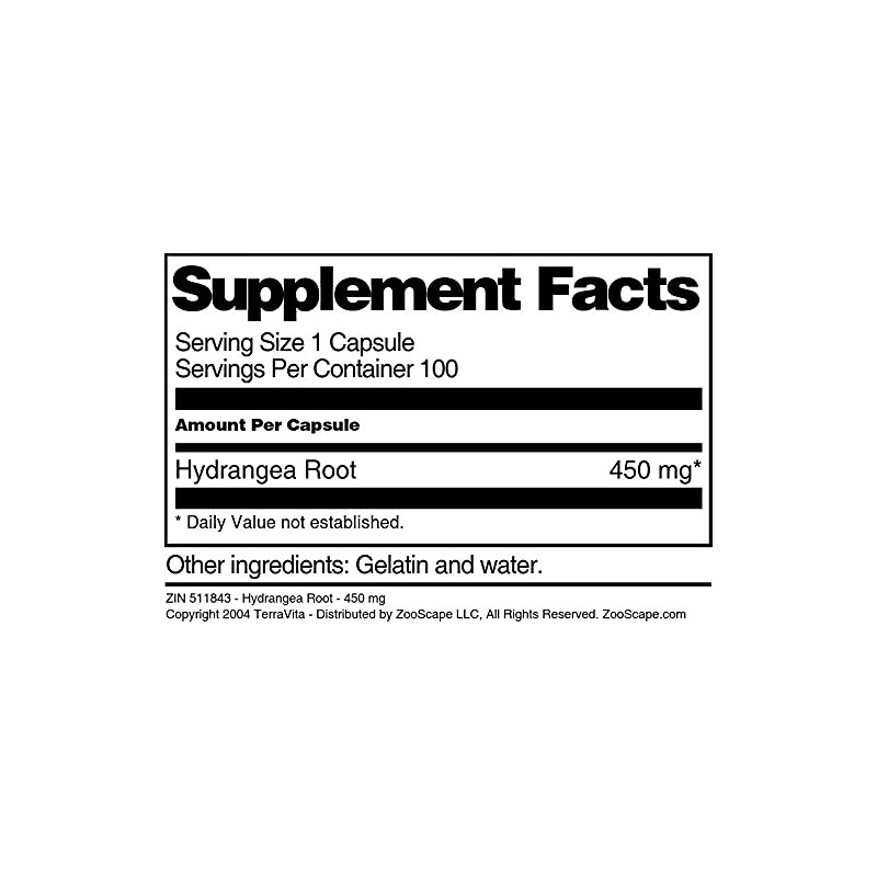 Hydrangea Root - 450 mg (100 Capsules, ZIN: 511843) -