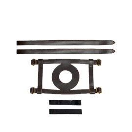 Trip Machine Company Genuine Leather Motorcycle Fuel Tank Straps, Heavy Duty Adjustable Horizontal Mount Cover - Center Fuel Inlet (Only Tank Strap, Caffeine)