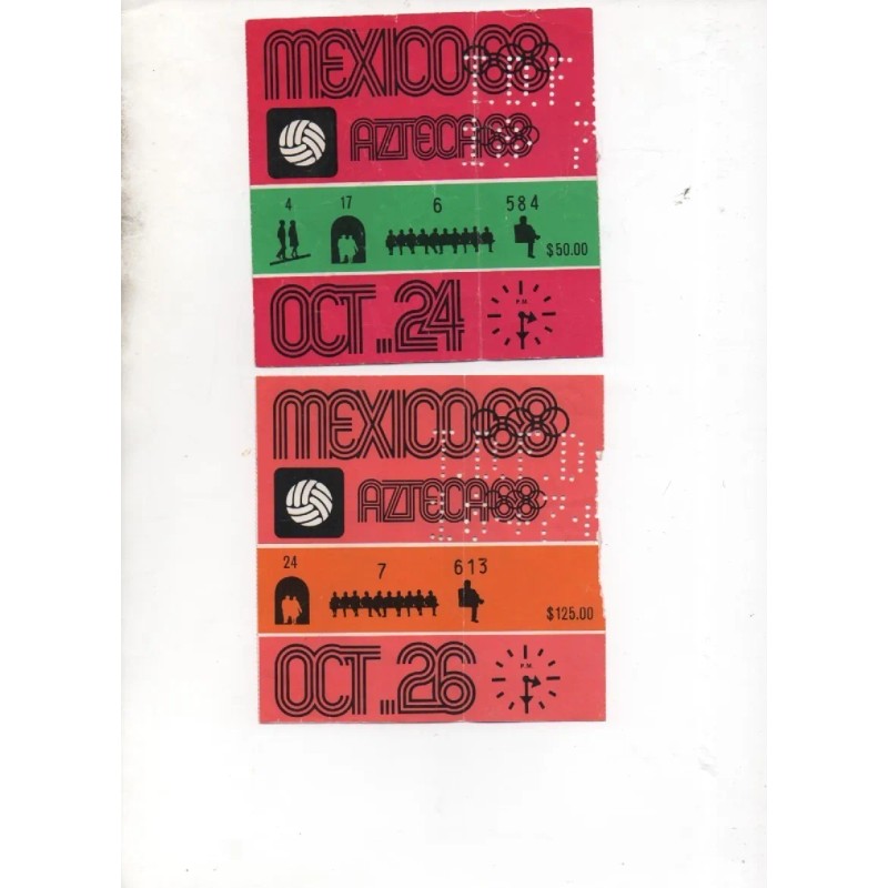 Boletos Del Mundial Mexico70 Y Olimpiada68 (Usado)