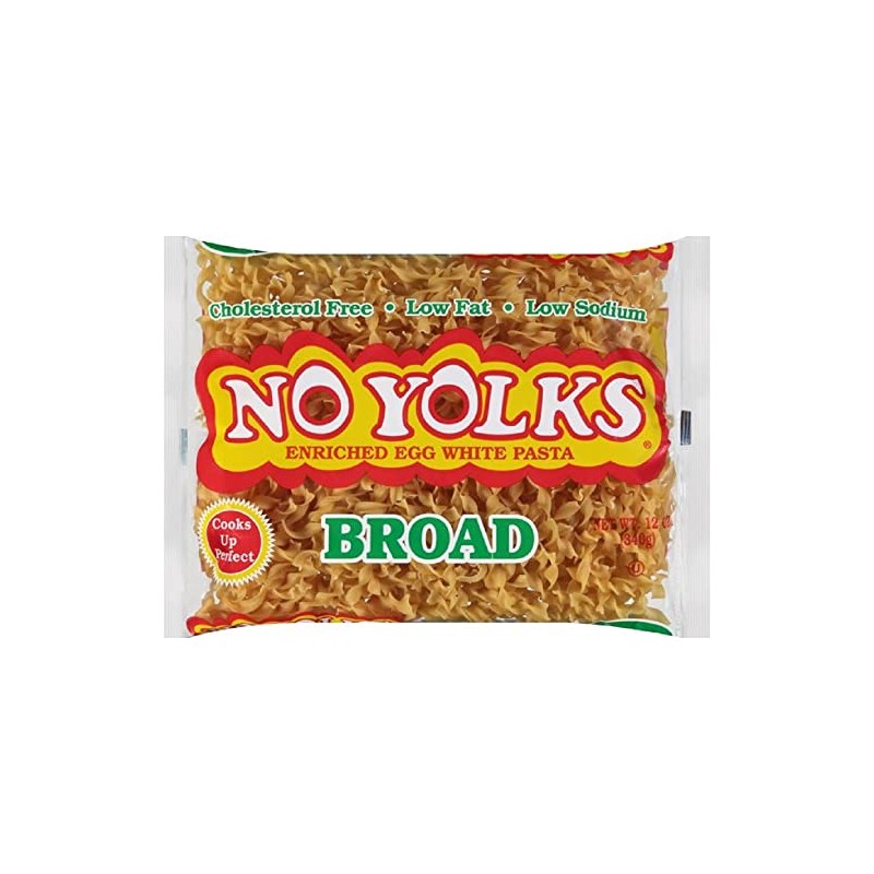 No Yolks Enriched Egg White Pasta Noodles Broad (12oz) Pack