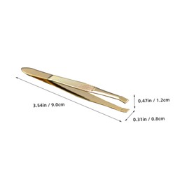 TOVINANNA Gold-plated Stainless Steel Eyebrow Tweezers with Comb Portable Makeup Tool for Eyelash Extensions and Eyebrow Shaping and Easy to Clean