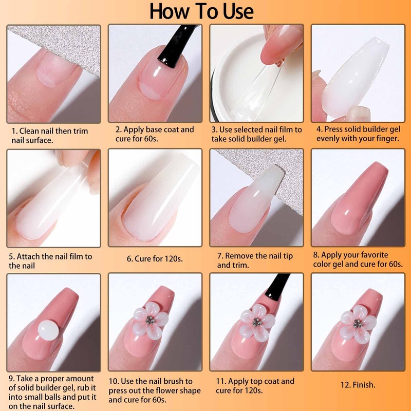 GZMAYUEN Solid Nail Extension Builder Gel 15 ml White Solid