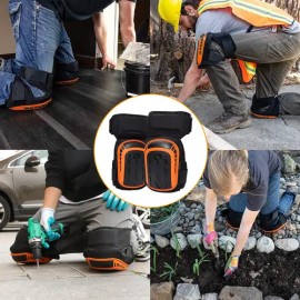 Rodilleras para Trabajo con Protección Ajustable Ergonómica y Resistentes Soporte de Rodilla para Construcción Color Negro Naranja                    