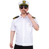 6PCS Men's Yacht Captain Sailor Costume Adult Shirt Hat Accessories
