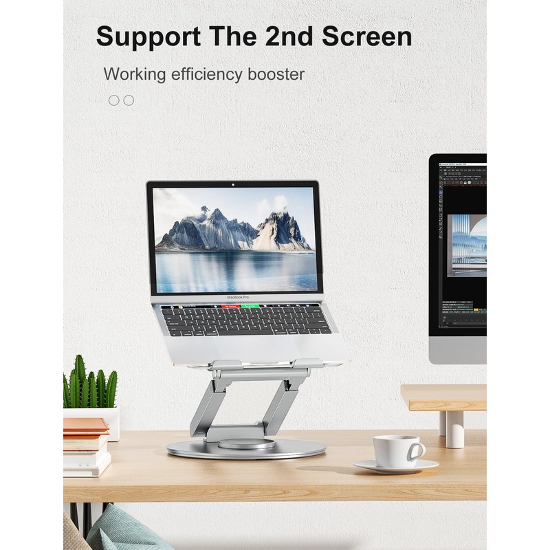 tounee Telescopic Laptop Stand for Desk with 360° Swivel Base,