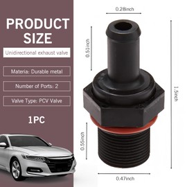 Arwrilt 267402G000 PCV Valve, One-way Positive Crankcase Ventilation Valve, Compatible with Elantra, Santa Fe, Sonata, Tucson, Forte, Soul (Black)