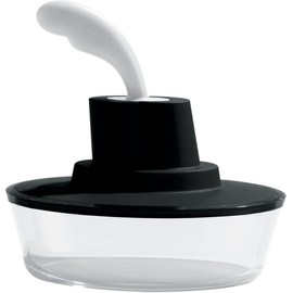 Alessi, B Ship Shape Butter Dish, Black