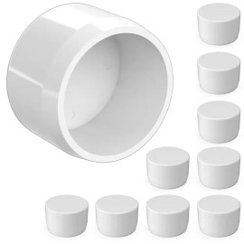 Pit Boss 1-1/4 In. Furniture Grade PVC External Flat End Cap in White (10-Pack)