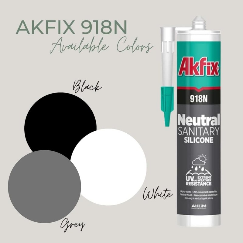 Akfix 918N Black 100% Silicone Caulk for Kitchen and Bathroom