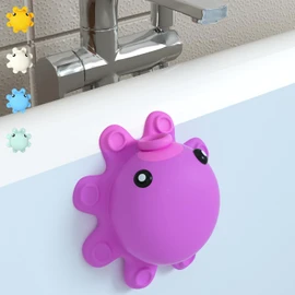 Cubierta de desagüe para tina, cubierta de drenaje para tina, cubierta de desbordamiento de tina de silicona con ventosa, tapón de drenaje de desbordamiento de tina añade pulgadas de agua para baño más profundo, accesorios de baño, rosa oscuro