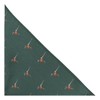 King & Priory Dark Green Herringbone Embroidered Pheasant Pocket Square,