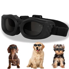 Dog Goggles Small Breed, UV/Wind/Dust/Fog Protection Pet Sunglasses with Adjustable Strap,Outdoor Dog Sunglasses for Small Dogs,Easy Wear,Soft Dog Goggles