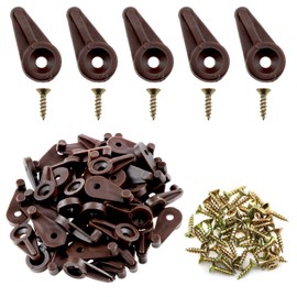 Dookoe Glass Door Retainer Clips Kit for 4mm Thick Glass Plastic Panel Clamps and Glass Door Mirror Clamps with Metal Screws (Brown) -50PCS