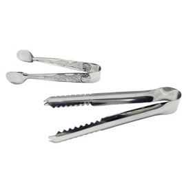 4 PCS Ice Tongs for Serving, Stainless Steel Ice Cube Tong with Teeth, Small Sugar Cube Tongs for Tea Party & Coffee Bar