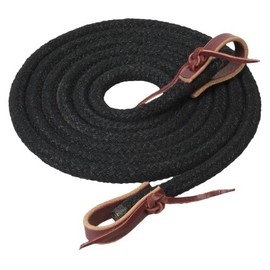 Weaver Leather Silvertip Horseman's Braid Roper Rein, Black, 1/2-Inch x 8-Feet