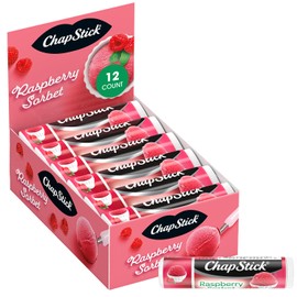 ChapStick Hidratante labial, sorbete de frambuesa, paquete de 12 – Bálsamo labial a granel, delicioso y dulce, 0.15 onzas Ea
